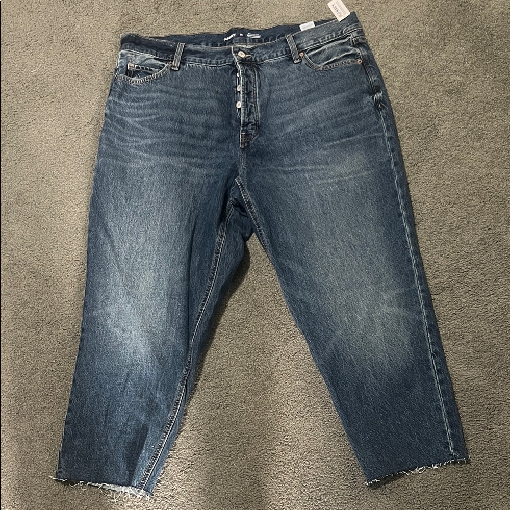 Old Navy Women's Straight Leg Jeans - Dark Blue